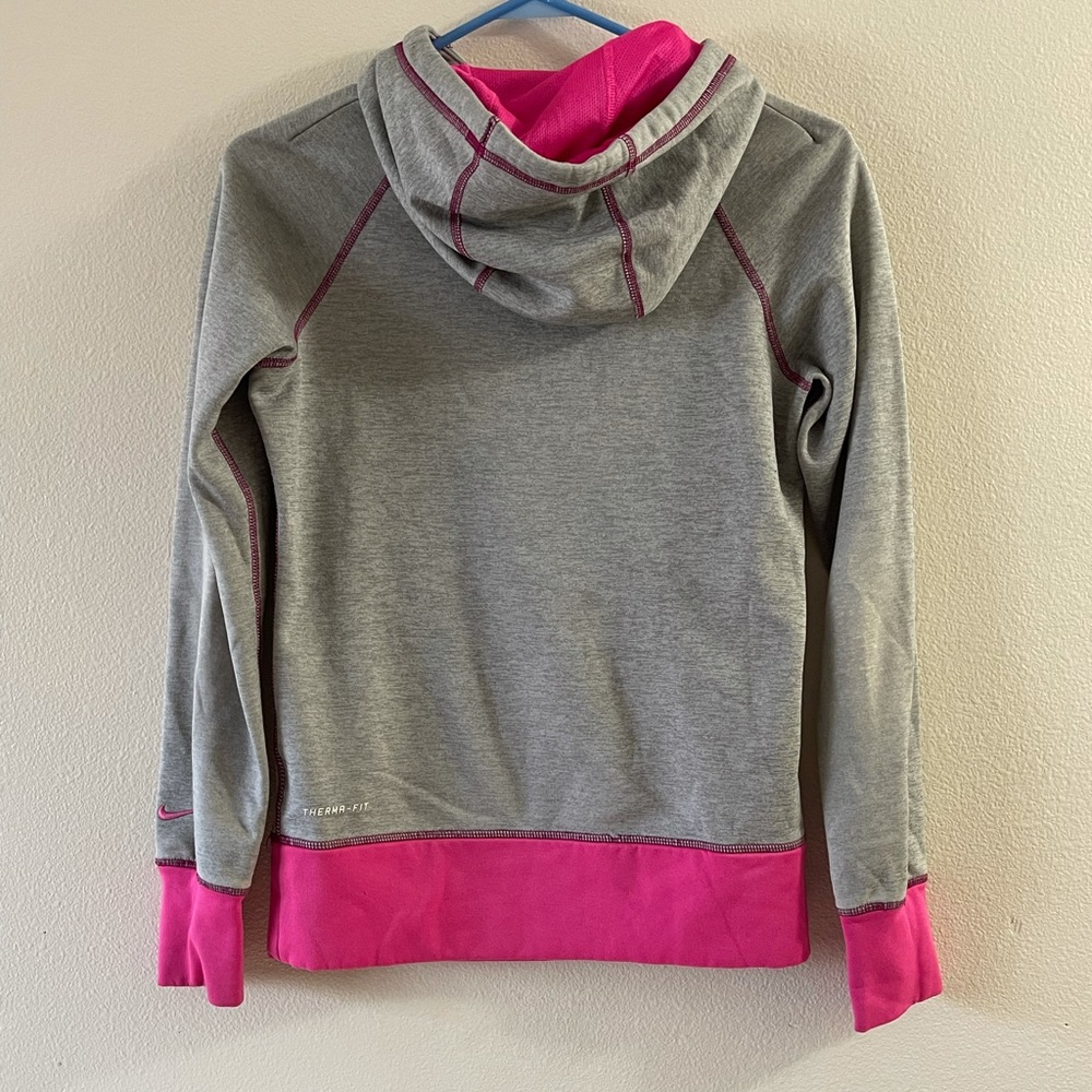 Nike Kids Gray Grey Pink Hoodie XS - Picture 2 of 3